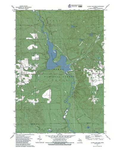 Western Michigan University MI-Alcona Dam Pond: Authoritative US Topos 1972 digital map