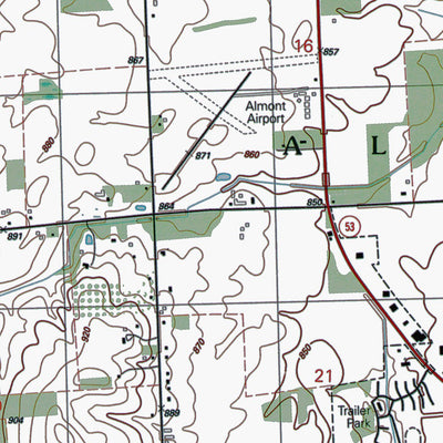 Western Michigan University MI-Almont: Authoritative US Topos 1991 digital map