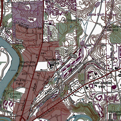 Western Michigan University MI-Ann Arbor East: Authoritative US Topos 1965 digital map