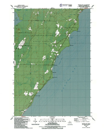 Western Michigan University MI-Arthur Bay: Authoritative US Topos 1989 digital map
