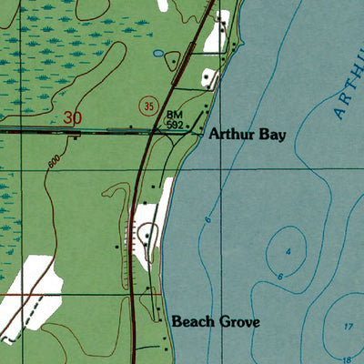 Western Michigan University MI-Arthur Bay: Authoritative US Topos 1989 digital map