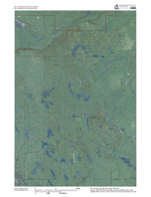 Western Michigan University MI-Au Sable Point SE: GeoChange 1965-2012 digital map