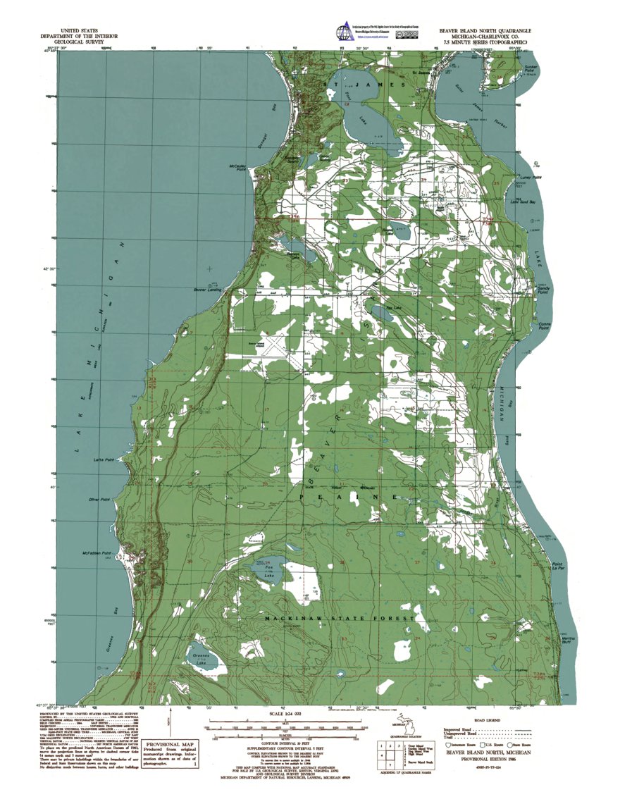 MI-Beaver Island North: Authoritative US Topos 1986 Map by Western ...