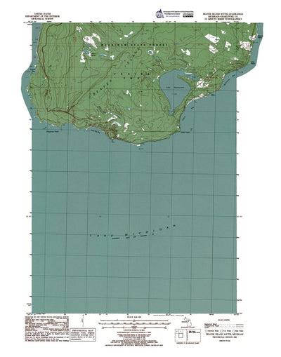 Western Michigan University MI-Beaver Island South: Authoritative US Topos 1986 digital map