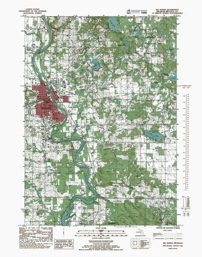 Western Michigan University MI-Big Rapids: Authoritative US Topos 1985 digital map