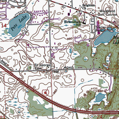 Western Michigan University MI-Brighton: Authoritative US Topos 1968 digital map