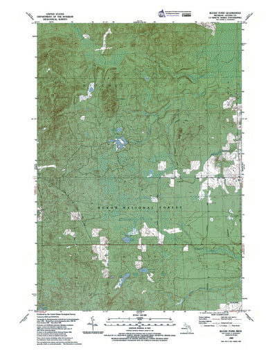 Western Michigan University MI-Bucks Pond: Authoritative US Topos 1989 digital map