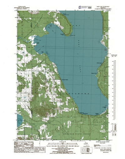 Western Michigan University MI-Burt Lake: Authoritative US Topos 1986 digital map