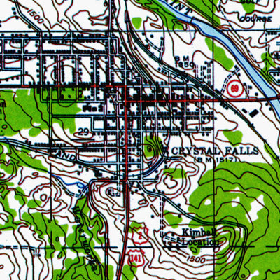 Western Michigan University MI-Crystal Falls: Authoritative US Topos 1944 digital map