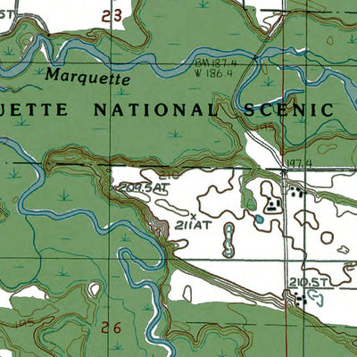 Western Michigan University MI-Custer: Authoritative US Topos 1987 digital map