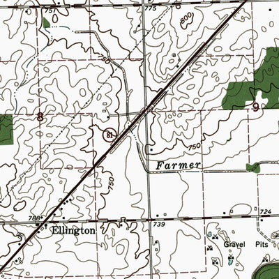 Western Michigan University MI-Ellington: Authoritative US Topos 1963 digital map