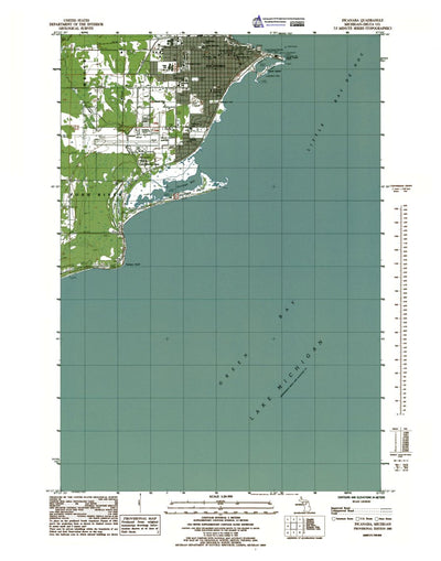 Western Michigan University MI-Escanaba: Authoritative US Topos 1985 digital map