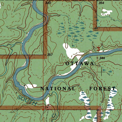 Western Michigan University MI-Ewen: Authoritative US Topos 1999 digital map