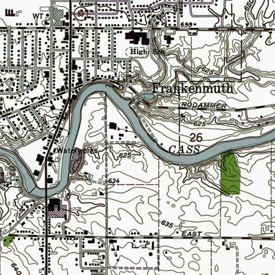 Western Michigan University MI-Frankenmuth: Authoritative US Topos 1963 digital map