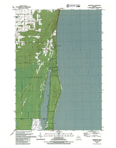 Western Michigan University MI-Greenbush: Authoritative US Topos 1989 digital map