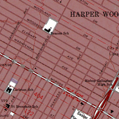 Western Michigan University MI-Grosse Pointe: Authoritative US Topos 1968 digital map