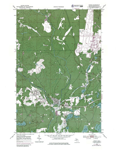Western Michigan University MI-Gwinn: Authoritative US Topos 1952 digital map