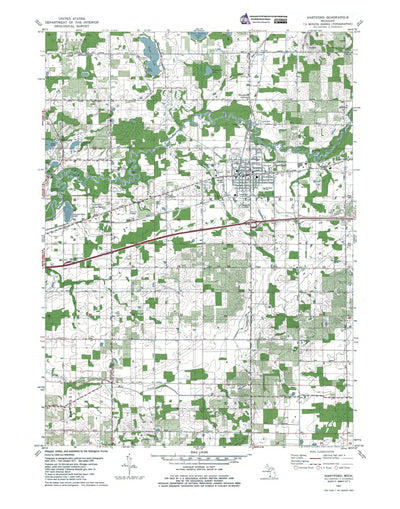 Western Michigan University MI-Hartford: Authoritative US Topos 1981 digital map