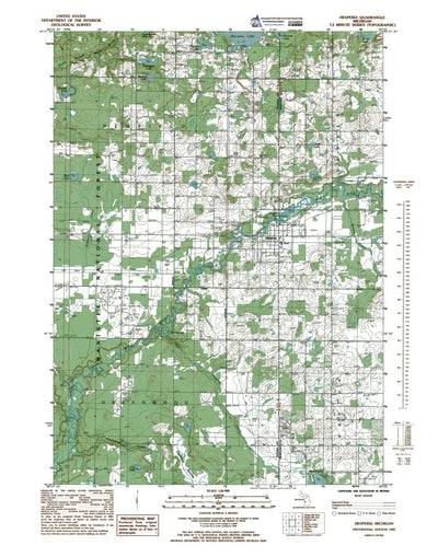 Western Michigan University MI-Hesperia: Authoritative US Topos 1985 digital map