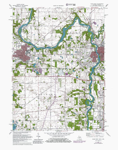 Western Michigan University MI-IN-Niles West: Authoritative US Topos 1971 digital map