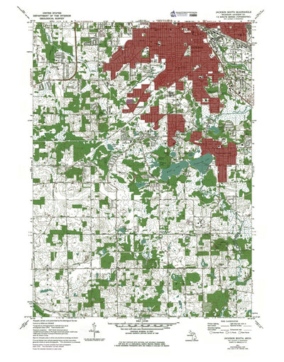 Western Michigan University MI-Jackson South: Authoritative US Topos 1971 digital map