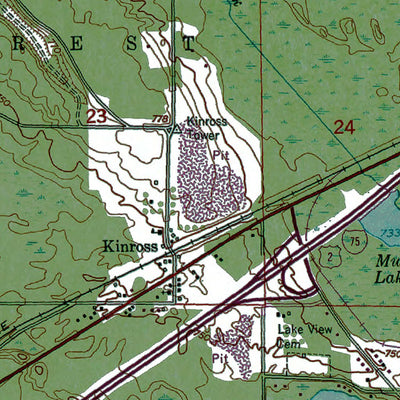 Western Michigan University MI-Kinross: Authoritative US Topos 1951 digital map