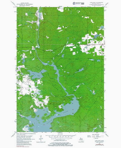 Western Michigan University MI-Lake Mary: Authoritative US Topos 1975 digital map