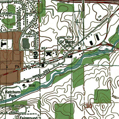 Western Michigan University MI-Marshall: Authoritative US Topos 1980 digital map