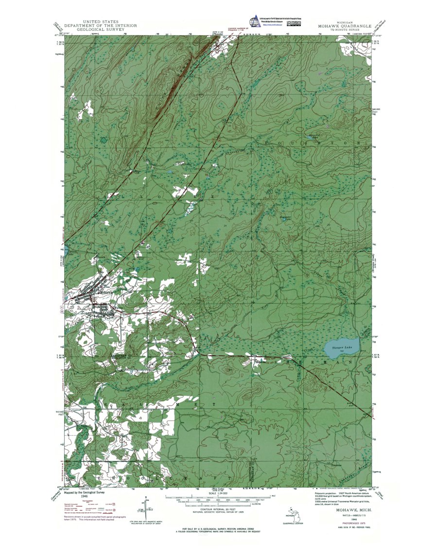 MI-Mohawk: Authoritative US Topos 1946 Map by Western Michigan ...