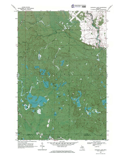 Western Michigan University MI-Nawakwa Lake: Authoritative US Topos 1968 digital map