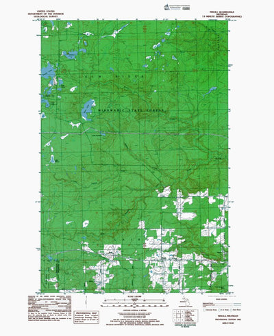 Western Michigan University MI-Nisula: Authoritative US Topos 1982 digital map