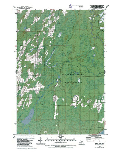Western Michigan University MI-North Lake: Authoritative US Topos 1989 digital map