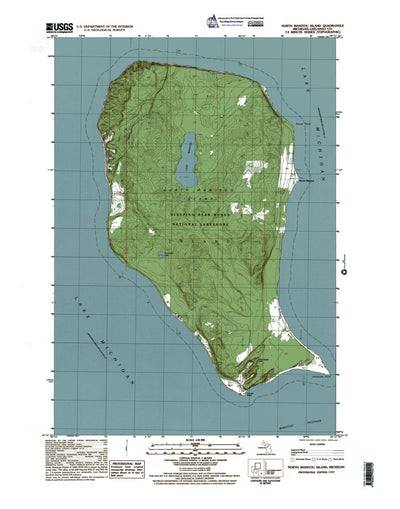 Western Michigan University MI-North Manitou Island: Authoritative US Topos 1997 digital map