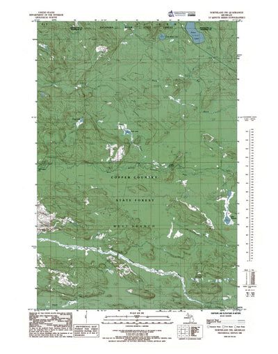 Western Michigan University MI-Northland NW: Authoritative US Topos 1986 digital map