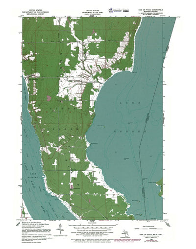 Western Michigan University MI-ONT-Baie De Wasai: Authoritative US Topos 1951 digital map