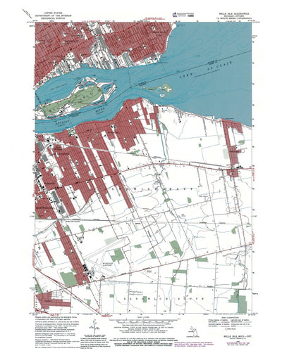 Western Michigan University MI-ONT Belle Isle: Authoritative US Topos 1968 digital map