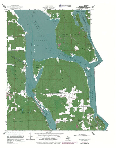Western Michigan University MI-ONT-Oak Ridge: Authoritative US Topos 1951 digital map