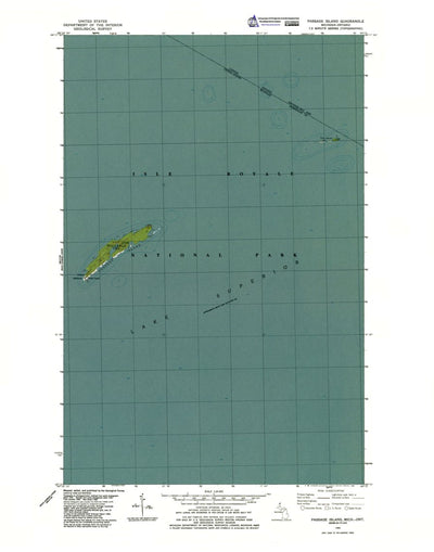 Western Michigan University MI-ONT Passage Island: Authoritative US Topos 1985 digital map
