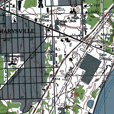 Western Michigan University MI-ONT Port Huron: Authoritative US Topos 1991 digital map