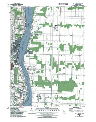 Western Michigan University MI-ONT St Clair: Authoritative US Topos 1991 digital map