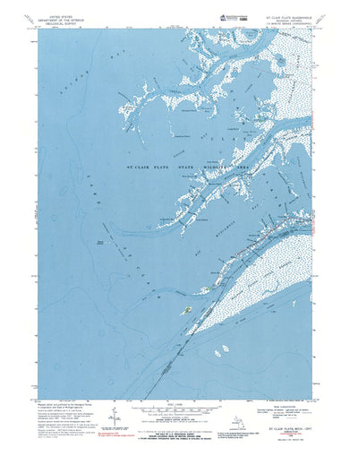 Western Michigan University MI-ONT St Clair Flats: Authoritative US Topos 1968 digital map