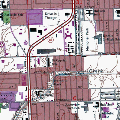 Western Michigan University MI-ONT-Wyandotte: Authoritative US Topos 1967 digital map
