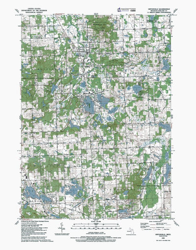 Western Michigan University MI-Ortonville: Authoritative US Topos 1991 digital map