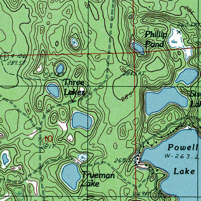 Western Michigan University MI-Powell Lake: Authoritative US Topos 1985 digital map