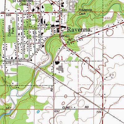 Western Michigan University MI-Ravenna: Authoritative US Topos 1980 digital map