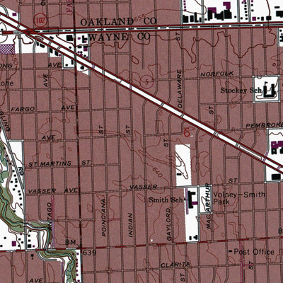 Western Michigan University MI-Redford: Authoritative US Topos 1968 digital map