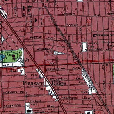 Western Michigan University MI-Royal Oak: Authoritative US Topos 1996 digital map