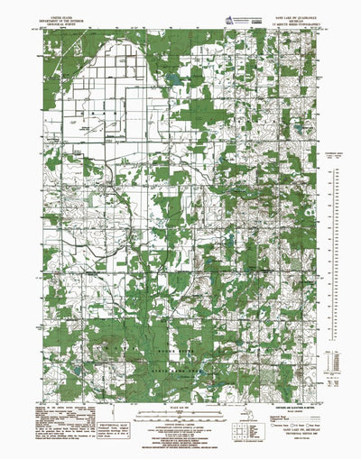 Western Michigan University MI-Sand Lake SW: Authoritative US Topos 1985 digital map