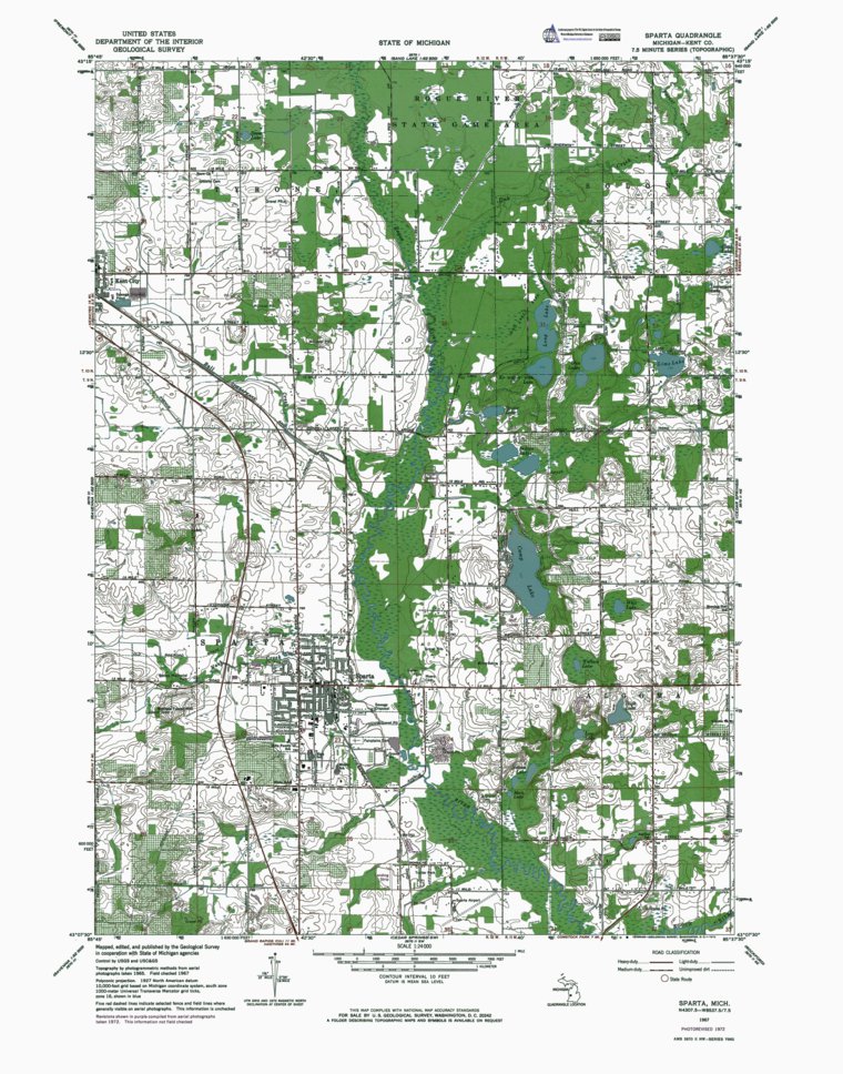 MI-Sparta: Authoritative US Topos 1967 Map by Western Michigan ...