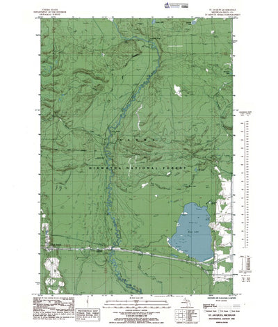 Western Michigan University MI-St Jacques: Authoritative US Topos 1985 digital map